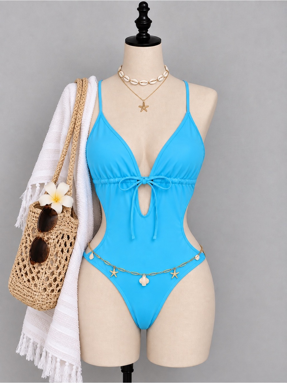 Blue Women's One-Piece Swimsuit
